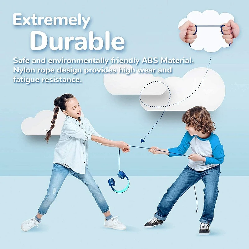 Wired Headphones with Mic - iClever Kids Headphones Foldable Stereo Tangle-Free 3.5mm-Blue Wired Headphones with Mic - iClever Kids Headphones Foldable Stereo Tangle-Free 3.5mm-Blue