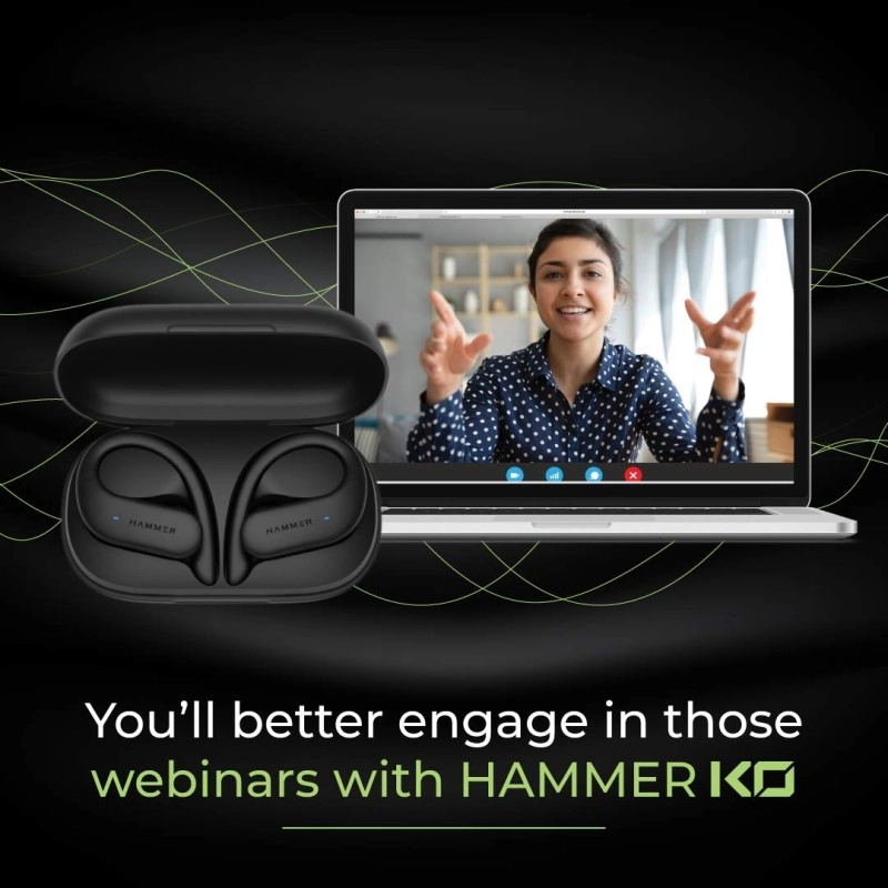 HAMMER KO Latest Sports True Wireless - (Black) HAMMER KO Latest Sports True Wireless - (Black)