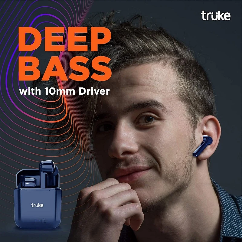 truke Fit Buds Bluetooth Truly Wireless in Ear Earbuds with Mic (TWS)-Blue truke Fit Buds Bluetooth Truly Wireless in Ear Earbuds with Mic (TWS)-Blue