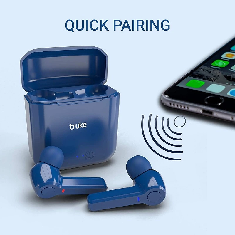 truke Fit Buds Bluetooth Truly Wireless in Ear Earbuds with Mic (TWS)-Blue truke Fit Buds Bluetooth Truly Wireless in Ear Earbuds with Mic (TWS)-Blue