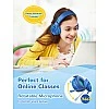 iClever Kids Headphones with Mic, Wired On Ear Headphones for Kids - Blue iClever Kids Headphones with Mic, Wired On Ear Headphones for Kids - Blue