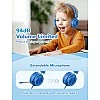 iClever Kids Headphones with Mic, Wired On Ear Headphones for Kids - Blue iClever Kids Headphones with Mic, Wired On Ear Headphones for Kids - Blue