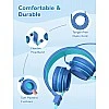 iClever Kids Headphones with Mic, Wired On Ear Headphones for Kids - Blue iClever Kids Headphones with Mic, Wired On Ear Headphones for Kids - Blue