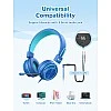 iClever Kids Headphones with Mic, Wired On Ear Headphones for Kids - Blue iClever Kids Headphones with Mic, Wired On Ear Headphones for Kids - Blue
