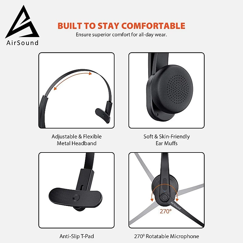 AirSound M99 Pro Bluetooth V5.0 Wireless Headset- AirSound M99 Pro Bluetooth V5.0 Wireless Headset-
