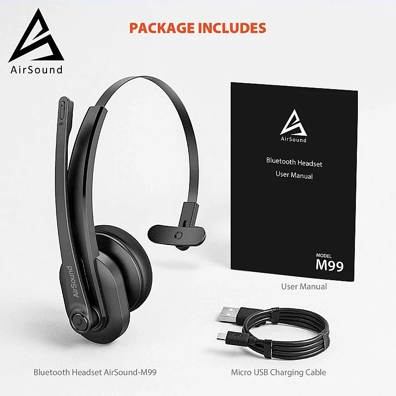 AirSound M99 Pro Bluetooth V5.0 Wireless Headset- AirSound M99 Pro Bluetooth V5.0 Wireless Headset-