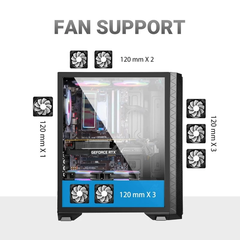 Ant Esports ICE-311MT Mid-Tower ATX Computer Case I Gaming Cabinet Rear Fan Pre-Installed Ant Esports ICE-311MT Mid-Tower ATX Computer Case I Gaming Cabinet Rear Fan Pre-Installed