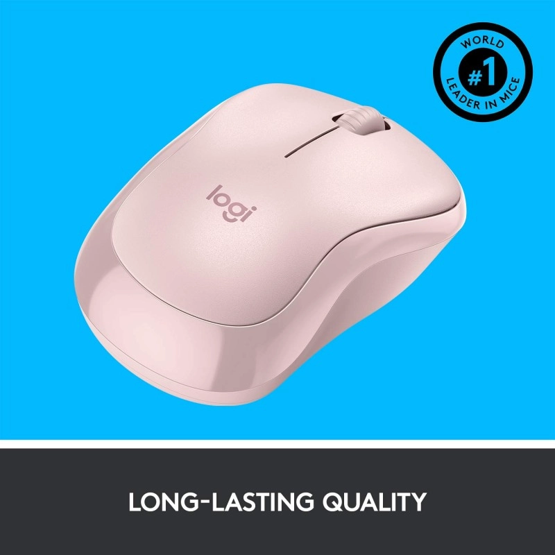 Logitech M221 Wireless Mouse, Silent Buttons, 2.4 GHz - Rose Logitech M221 Wireless Mouse, Silent Buttons, 2.4 GHz - Rose