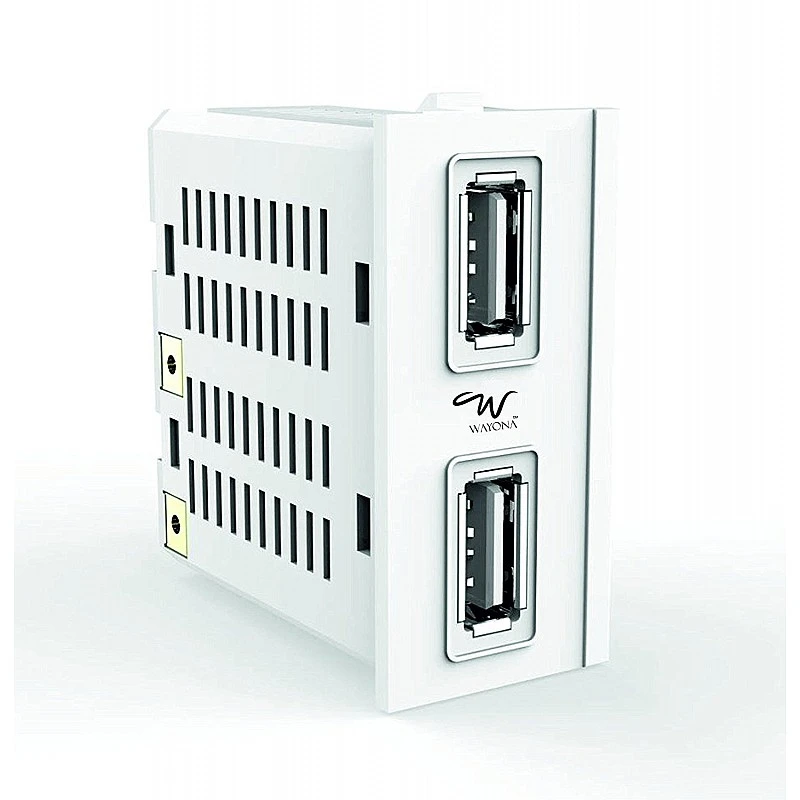 Wayona 18W Dual USB Socket Fast Charger Compatible with Anchor Roma Switch Plate - White Wayona 18W Dual USB Socket Fast Charger Compatible with Anchor Roma Switch Plate - White