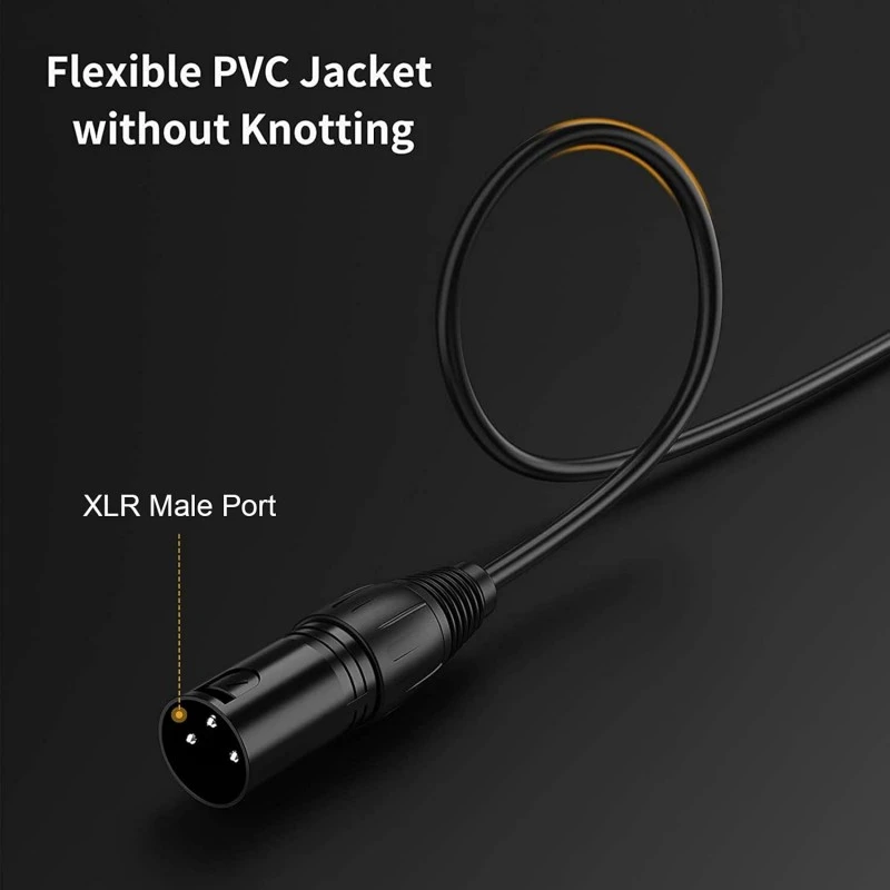 CableCreation 3.5mm to XLR, 6 Feet 3.5mm (1/8 Inch) TRS Stereo Male to XLR Male Cable Compatible with iPhone, iPod, Tablet, Laptop and More, Black CableCreation 3.5mm to XLR, 6 Feet 3.5mm (1/8 Inch) TRS Stereo Male to XLR Male Cable Compatible with iPhone, iPod, Tablet, Laptop and More, Black