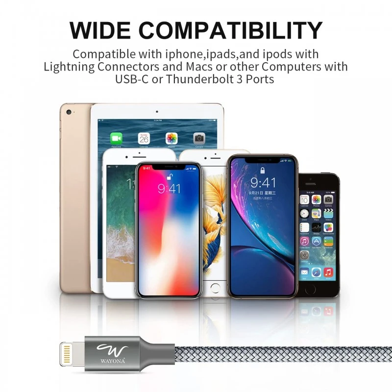 Wayona Nylon Braided (2 Pack) Long Lightning To Usb A Syncing And Fast Charging Data Cable For Iphone, Ipad Tablet (3Ft+6Ft Pack Of 2, Grey) Wayona Nylon Braided (2 Pack) Long Lightning To Usb A Syncing And Fast Charging Data Cable For Iphone, Ipad Tablet (3Ft+6Ft Pack Of 2, Grey)