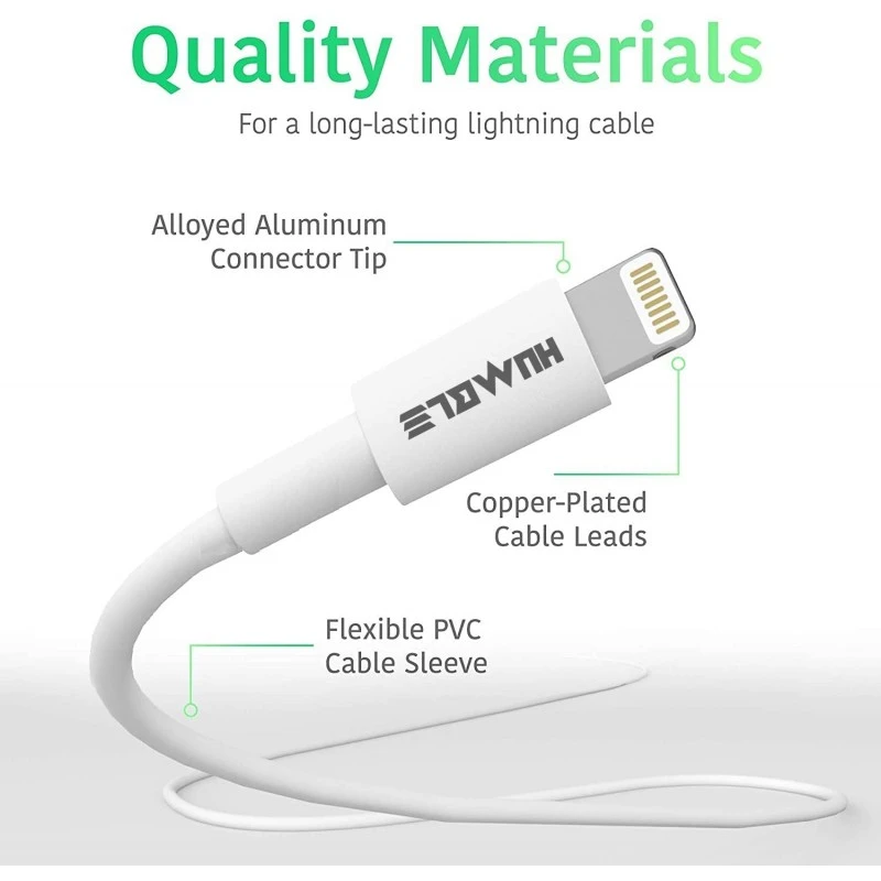 Humble USB 2.0 A Charge & Sync Fast Charging Cable Compatible for iPhone, iPad, and iPod Charge & Sync (3 Months Warranty)- Humble USB 2.0 A Charge & Sync Fast Charging Cable Compatible for iPhone, iPad, and iPod Charge & Sync (3 Months Warranty)-