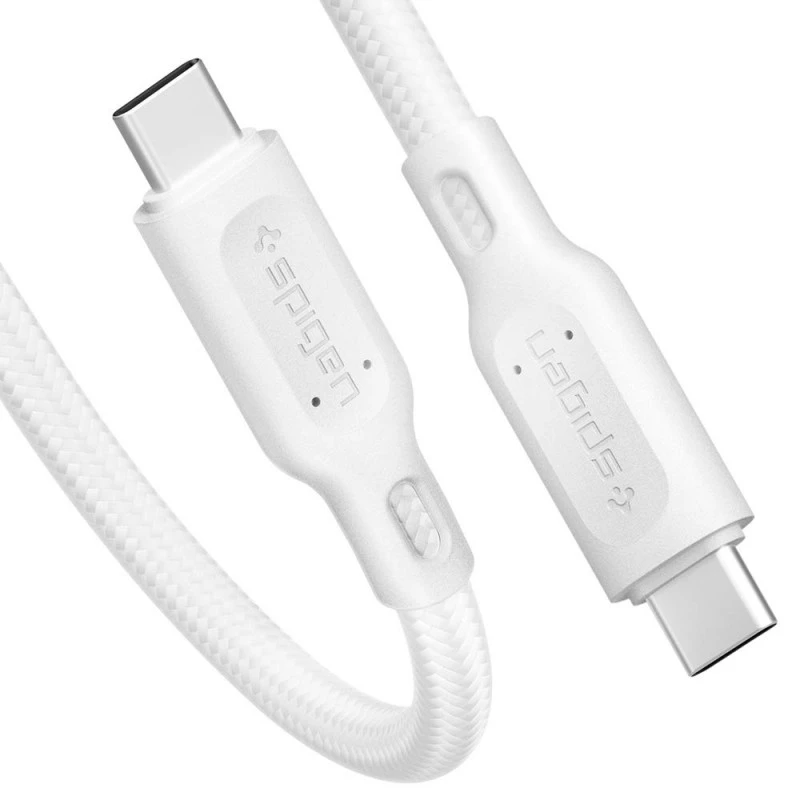 Spigen USB-C to C 3.2 Gen 1 Cable Official E-Mark, 100W & 5Gbps Compatible with Macbook, iPad, Galaxy, OnePlus, Pixel (1m) - White Spigen USB-C to C 3.2 Gen 1 Cable Official E-Mark, 100W & 5Gbps Compatible with Macbook, iPad, Galaxy, OnePlus, Pixel (1m) - White