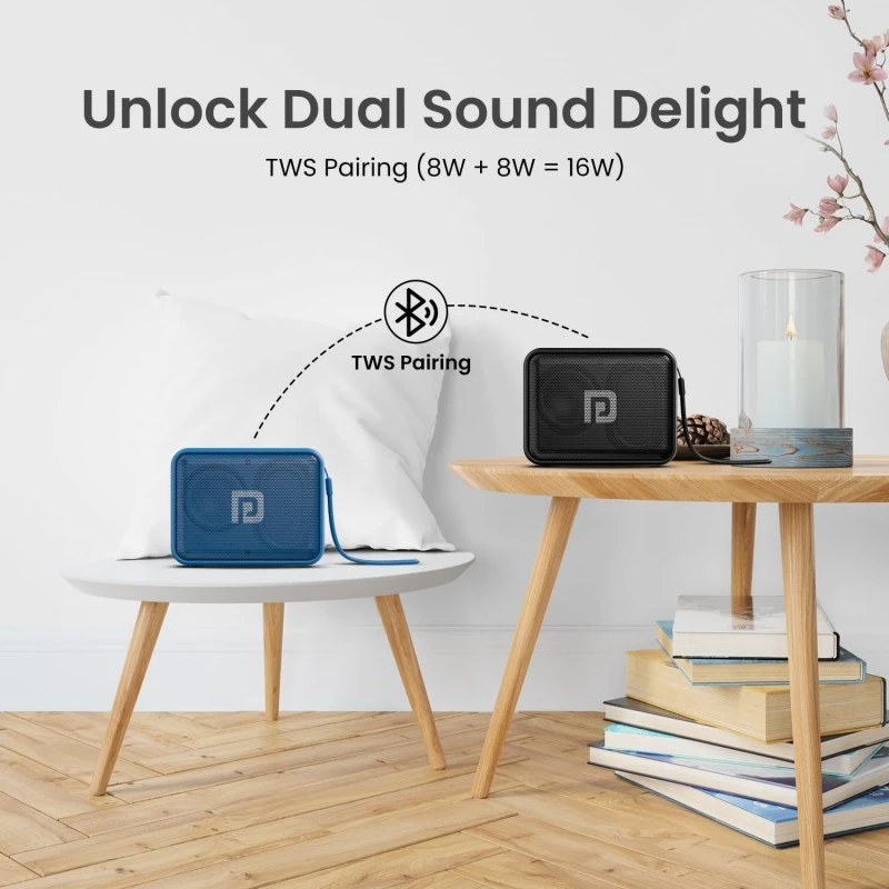 Portronics Dynamo 8W Portable Stereo Speaker with TWS, Upto 10 Hours Playback, USB Music, FM Radio & Clear Bass Sound, Inbuilt Mic, Bluetooth 5.3v, Water Resistant (Blue) Portronics Dynamo 8W Portable Stereo Speaker with TWS, Upto 10 Hours Playback, USB Music, FM Radio & Clear Bass Sound, Inbuilt Mic, Bluetooth 5.3v, Water Resistant (Blue)
