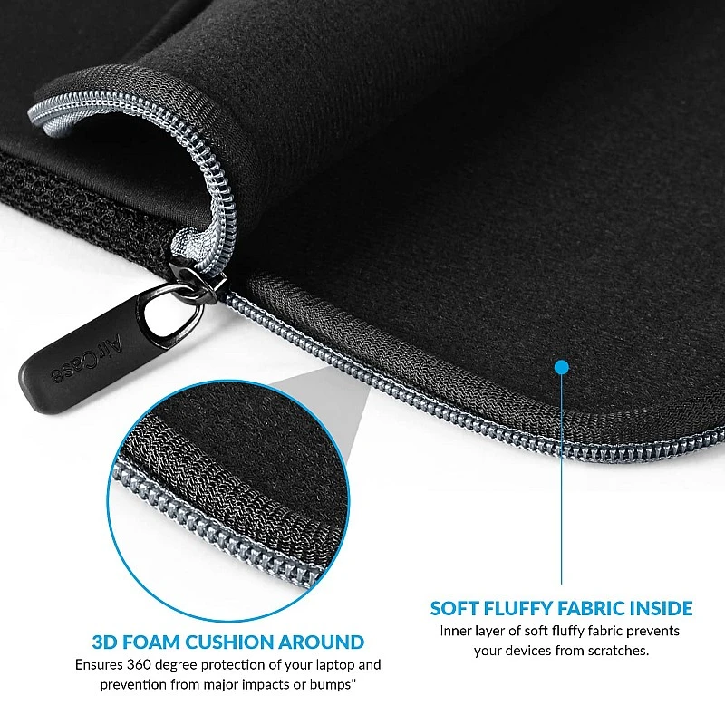 AirCase 13.3" Laptop Sleeve, Fits MacBook Pro/Air M1/M2, Wrinkle-Free, Padded, Water-Resistant Neoprene, for Men & Women, Black AirCase 13.3" Laptop Sleeve, Fits MacBook Pro/Air M1/M2, Wrinkle-Free, Padded, Water-Resistant Neoprene, for Men & Women, Black