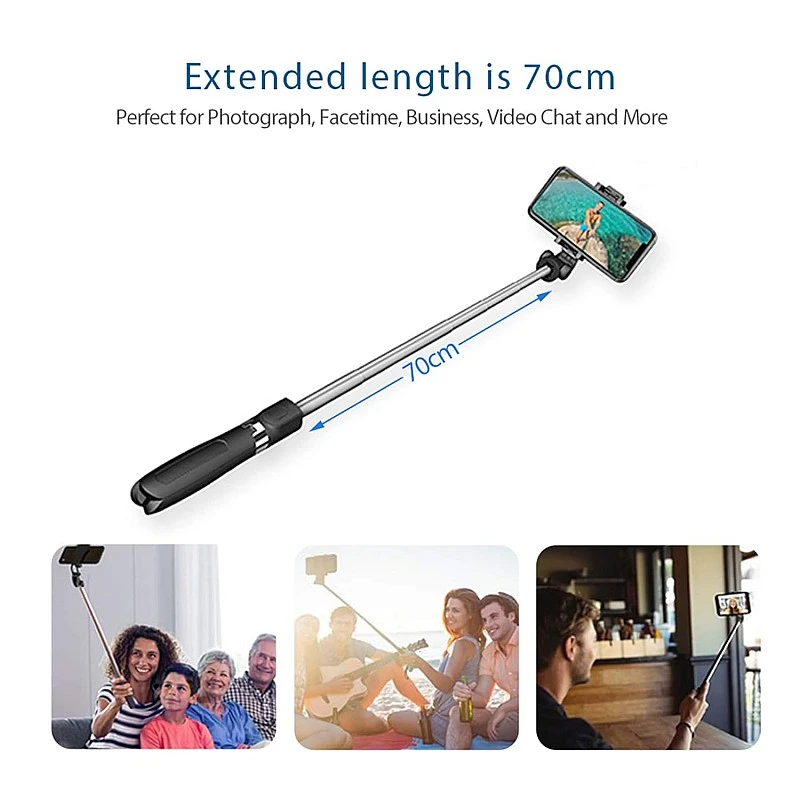 JOYSEUS Selfie Stick, Extendable Selfie Stick with Tripod Stand and Detachable Wireless Bluetooth Remote, Ultra Compact Selfie Stick for Mobile and All Smart Phones – Black JOYSEUS Selfie Stick, Extendable Selfie Stick with Tripod Stand and Detachable Wireless Bluetooth Remote, Ultra Compact Selfie Stick for Mobile and All Smart Phones – Black