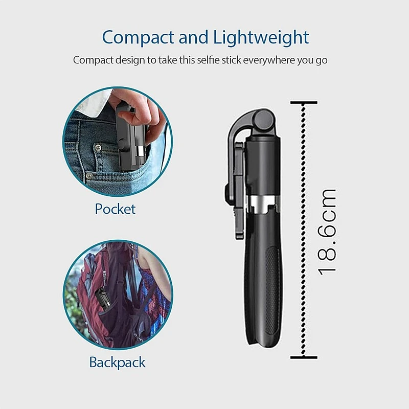 JOYSEUS Selfie Stick, Extendable Selfie Stick with Tripod Stand and Detachable Wireless Bluetooth Remote, Ultra Compact Selfie Stick for Mobile and All Smart Phones – Black JOYSEUS Selfie Stick, Extendable Selfie Stick with Tripod Stand and Detachable Wireless Bluetooth Remote, Ultra Compact Selfie Stick for Mobile and All Smart Phones – Black