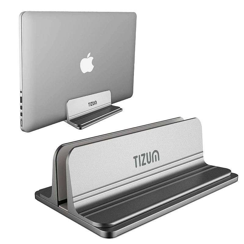 Tizum Vertical Laptop Tabletop Stand for Desk with Adjustable Dock Width, Size & Space Saver Sturdy Holder with Anti Slip Silicone Mat, for All Laptops, Notebook, MacBook, Tablets, iPads, Grey Tizum Vertical Laptop Tabletop Stand for Desk with Adjustable Dock Width, Size & Space Saver Sturdy Holder with Anti Slip Silicone Mat, for All Laptops, Notebook, MacBook, Tablets, iPads, Grey