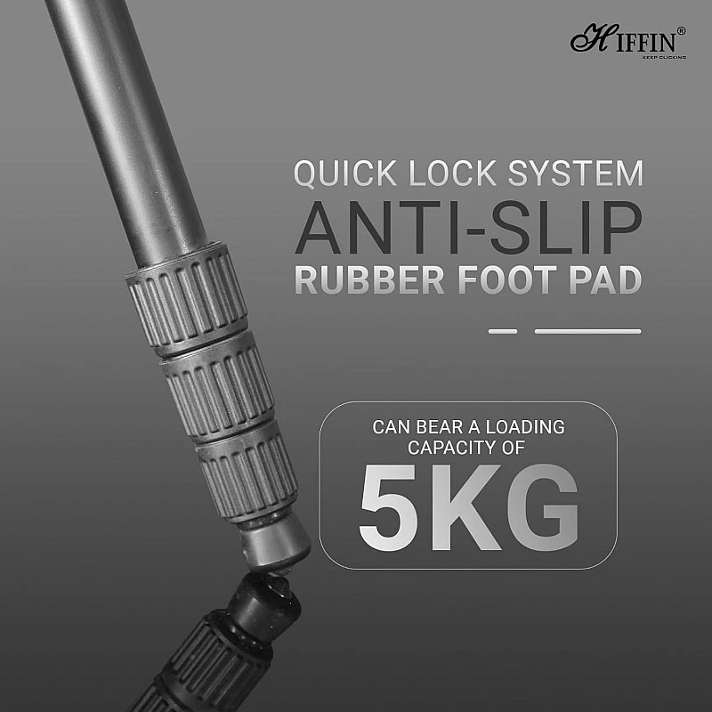 Hiffin HF-550 Tripod, 65 inches Special Quality Camera Tripod for Canon Nikon DSLR, Aluminum Alloy Tripod with 360 Degree Ball Head, Professional Tripod for Travel and Work (Black) Hiffin HF-550 Tripod, 65 inches Special Quality Camera Tripod for Canon Nikon DSLR, Aluminum Alloy Tripod with 360 Degree Ball Head, Professional Tripod for Travel and Work (Black)
