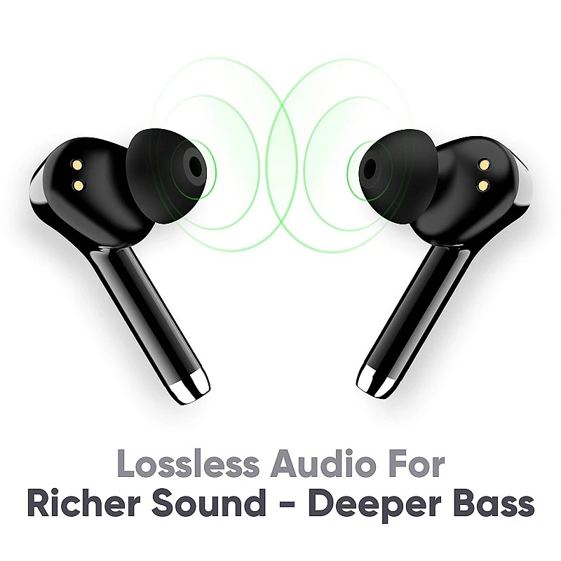 Mivi Duopods M80 Bluetooth Truly Wireless in Ear Earbuds with Mic with Upto 30 Hours Playtime, Aptx Supported, 2 Mems, Smooth Touch Controls (Black) Mivi Duopods M80 Bluetooth Truly Wireless in Ear Earbuds with Mic with Upto 30 Hours Playtime, Aptx Supported, 2 Mems, Smooth Touch Controls (Black)