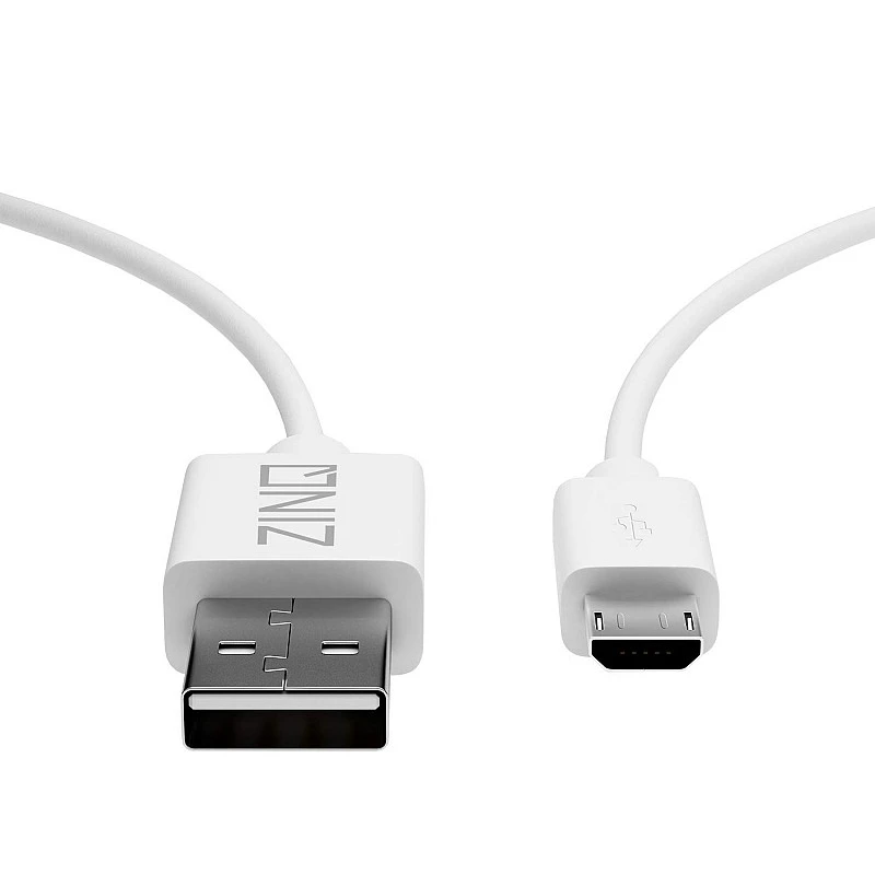 Zinq Super Durable Micro to USB 2.0 Round Cable with High Speed Charging, Quick Data Sync and PVC Connectors for All USB Powered Devices (White) Zinq Super Durable Micro to USB 2.0 Round Cable with High Speed Charging, Quick Data Sync and PVC Connectors for All USB Powered Devices (White)