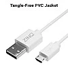 Zinq Super Durable Micro to USB 2.0 Round Cable with High Speed Charging, Quick Data Sync and PVC Connectors for All USB Powered Devices (White) Zinq Super Durable Micro to USB 2.0 Round Cable with High Speed Charging, Quick Data Sync and PVC Connectors for All USB Powered Devices (White)