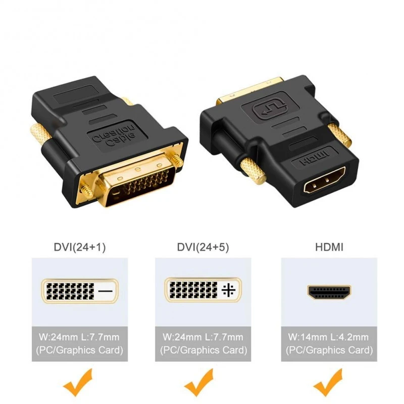 BigPlayer Bi-Directional HDMI A Female to DVI-D (24+1) Male Adapter (Black) BigPlayer Bi-Directional HDMI A Female to DVI-D (24+1) Male Adapter (Black)