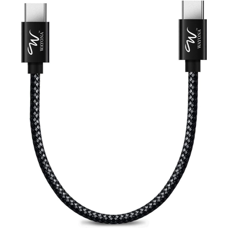 Wayona USB C to USB C 65W Short Powerbank fast charging cable compatible for Samsung Galaxy S22 S20FE 2022 S21 Ultra, S20/S10, Note 20/10, M31, M51, M33 5G, A51, A71Realme X7, Narzo, Nokia 8/8.3/5.4 (Black,0.25M) Wayona USB C to USB C 65W Short Powerbank fast charging cable compatible for Samsung Galaxy S22 S20FE 2022 S21 Ultra, S20/S10, Note 20/10, M31, M51, M33 5G, A51, A71Realme X7, Narzo, Nokia 8/8.3/5.4 (Black,0.25M)