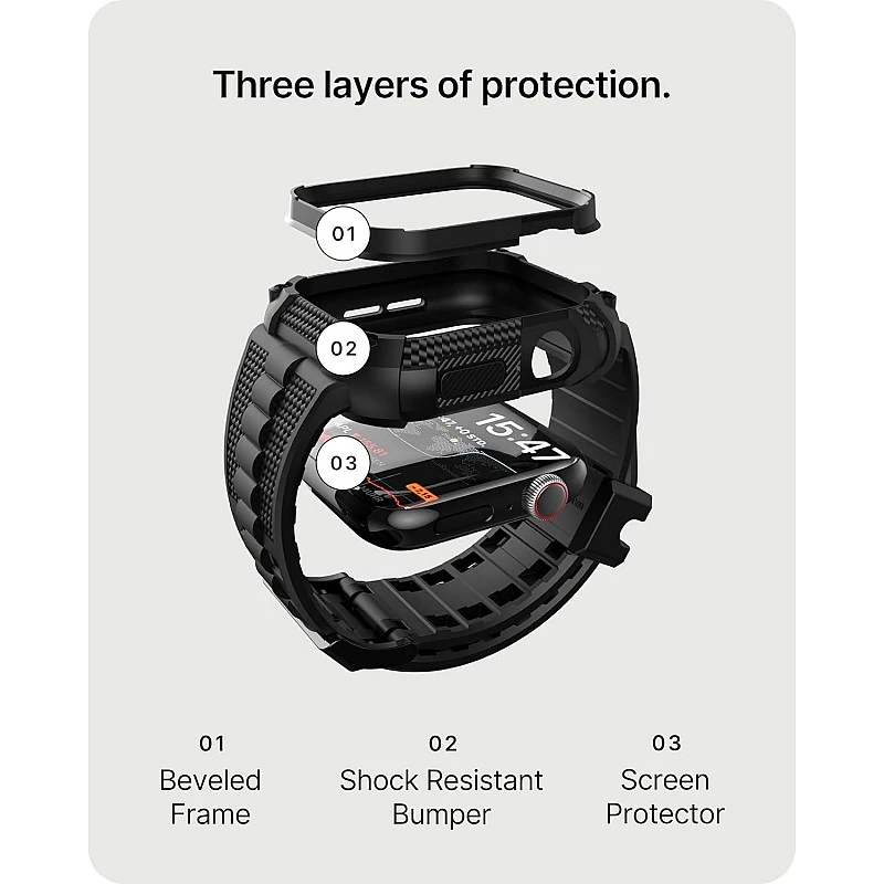 Fullmosa Watch Bands 44mm, Rugged iWatch Band Silicone with Screen Protector and Bumper Case for Men, Compatible with Apple Watch Series 6/5/4/SE 2nd Generation/SE (44mm, Black) Fullmosa Watch Bands 44mm, Rugged iWatch Band Silicone with Screen Protector and Bumper Case for Men, Compatible with Apple Watch Series 6/5/4/SE 2nd Generation/SE (44mm, Black)
