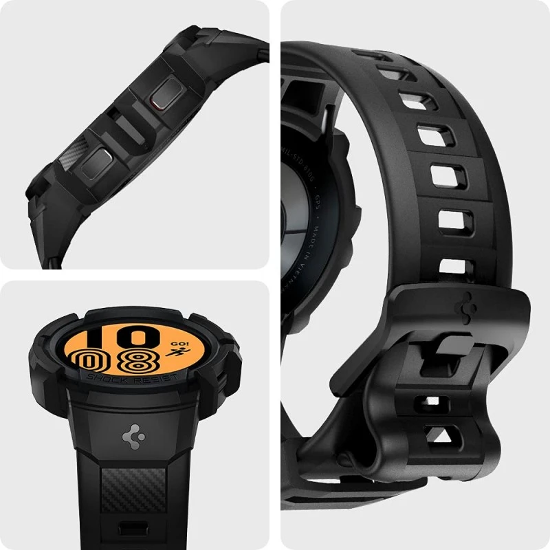 Spigen TPU Rugged Armor Pro Strap & Case Designed for Samsung Galaxy Watch 5/4 (44mm, Black) (Watch not included) Spigen TPU Rugged Armor Pro Strap & Case Designed for Samsung Galaxy Watch 5/4 (44mm, Black) (Watch not included)