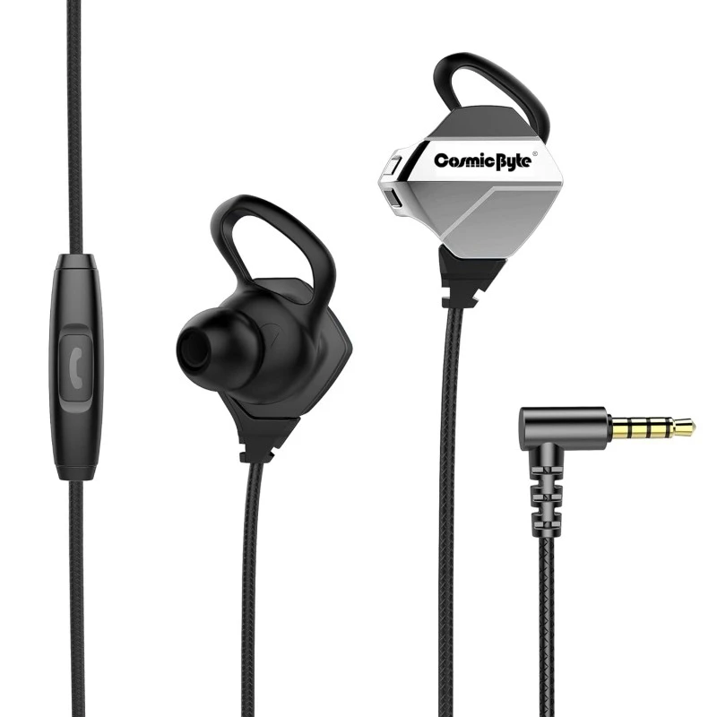 Cosmic Byte CB-EP-04 Gaming Wired in Ear Earphone with Microphone Detachable for PC, PS4, Mobiles, Tablets (Black/Silver) Cosmic Byte CB-EP-04 Gaming Wired in Ear Earphone with Microphone Detachable for PC, PS4, Mobiles, Tablets (Black/Silver)