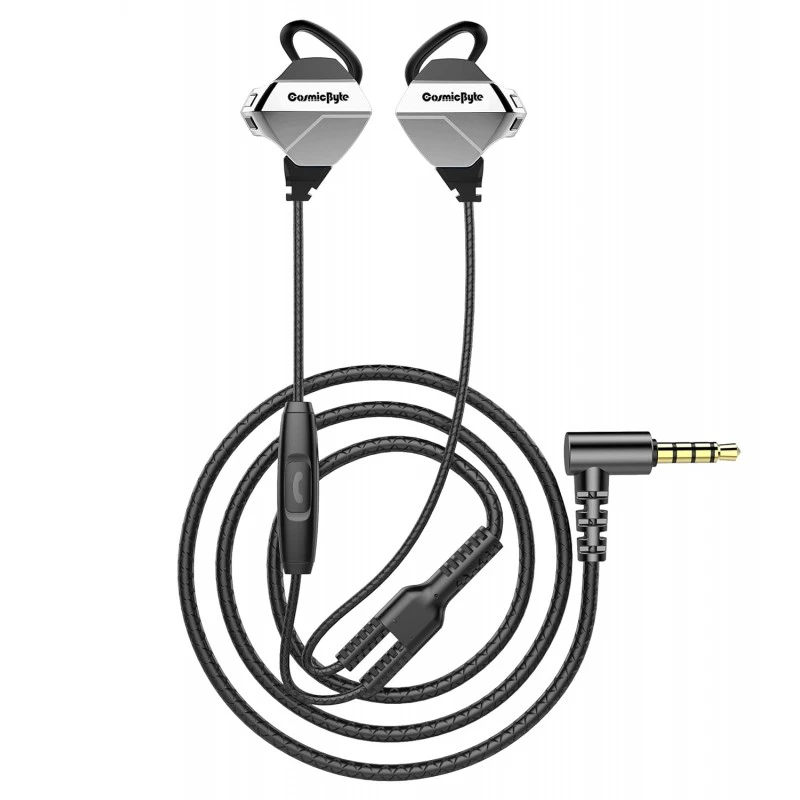 Cosmic Byte CB-EP-04 Gaming Wired in Ear Earphone with Microphone Detachable for PC, PS4, Mobiles, Tablets (Black/Silver) Cosmic Byte CB-EP-04 Gaming Wired in Ear Earphone with Microphone Detachable for PC, PS4, Mobiles, Tablets (Black/Silver)