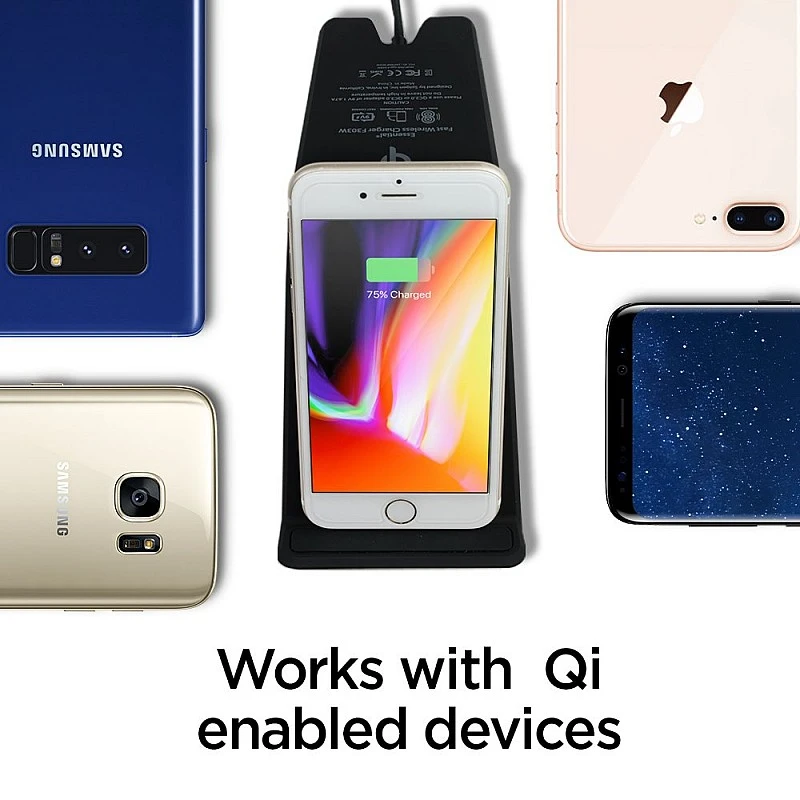 Spigen 10W, F303W 2Nd Ver Wireless, Usb Charger Fast Qi Certified Charging Pad Compatible For Iphone, Galaxy, Oneplus & Other Qi Devices - (Black) Spigen 10W, F303W 2Nd Ver Wireless, Usb Charger Fast Qi Certified Charging Pad Compatible For Iphone, Galaxy, Oneplus & Other Qi Devices - (Black)