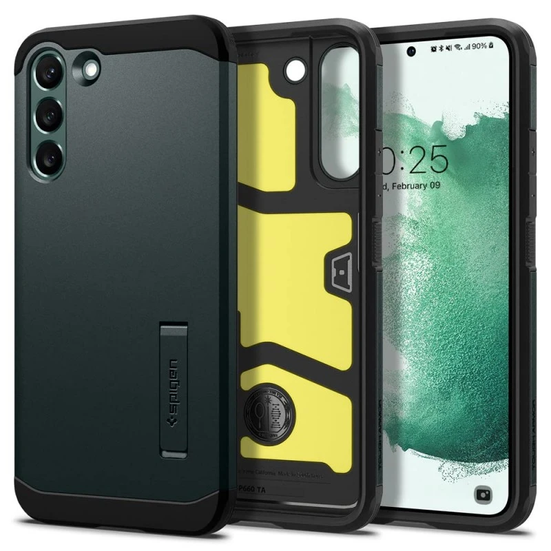 Spigen Tough Armor Back Cover Case Compatible with Galaxy S22 (TPU + Poly Carbonate | Abyss Green) Spigen Tough Armor Back Cover Case Compatible with Galaxy S22 (TPU + Poly Carbonate | Abyss Green)