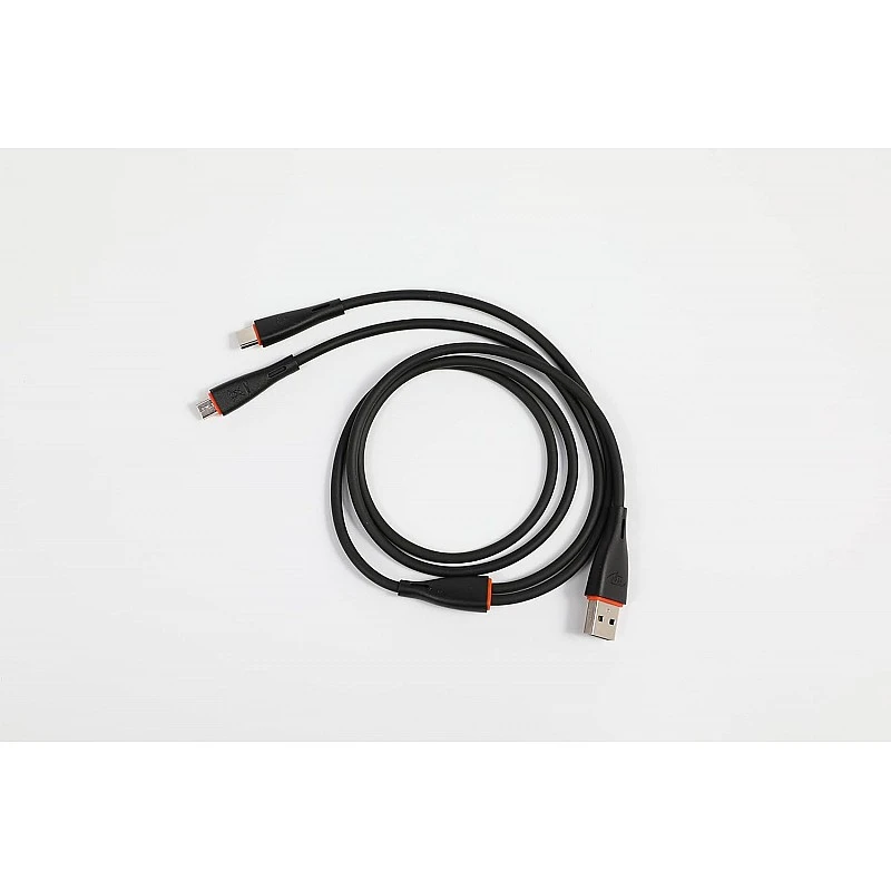 itel Two in One Charging Cable with Dual Micro + Micro, 2.1A Output and 1.2 Meter Length (Black) itel Two in One Charging Cable with Dual Micro + Micro, 2.1A Output and 1.2 Meter Length (Black)