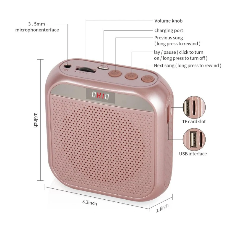 ZORBES Voice-Amplifier Microphone Headset Set - 2200 mAh, Support TF Card/Flash Drive, with Strap Belt, Portable Voice Amplifier for Teachers ZORBES Voice-Amplifier Microphone Headset Set - 2200 mAh, Support TF Card/Flash Drive, with Strap Belt, Portable Voice Amplifier for Teachers