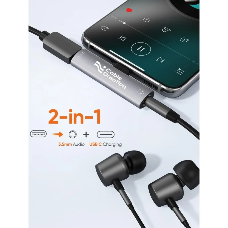 CableCreation USB Type C to 3.5mm Headphone Audio Adapter with PD Fast Charging Adapter, Compatible with OnePlus Nord 2T/10 Pro,Pixel 2/2XL/3/3XL, Note 10/9, Galaxy S22/S20/S20+ CableCreation USB Type C to 3.5mm Headphone Audio Adapter with PD Fast Charging Adapter, Compatible with OnePlus Nord 2T/10 Pro,Pixel 2/2XL/3/3XL, Note 10/9, Galaxy S22/S20/S20+