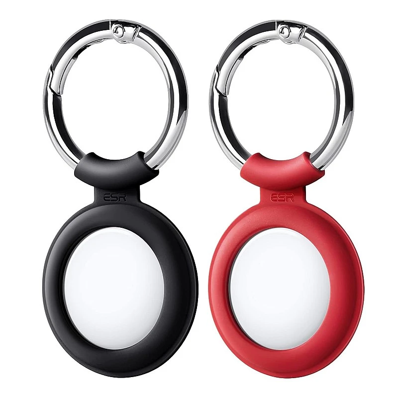 ESR Tag Keychain, Silicone Case Compatible with AirTag (2021), 2 Pack, Soft and Flexible Tag Holder, Portable Protective Cover, Keeps Signal Strong, Cloud Series,Black/Red ESR Tag Keychain, Silicone Case Compatible with AirTag (2021), 2 Pack, Soft and Flexible Tag Holder, Portable Protective Cover, Keeps Signal Strong, Cloud Series,Black/Red