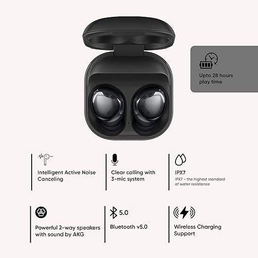 Samsung Galaxy Buds Pro 99% Noise Cancellation, Bluetooth Truly Wireless in Ear Earbuds with Mic, Upto 28 Hours Playtime, Black (Unbox)