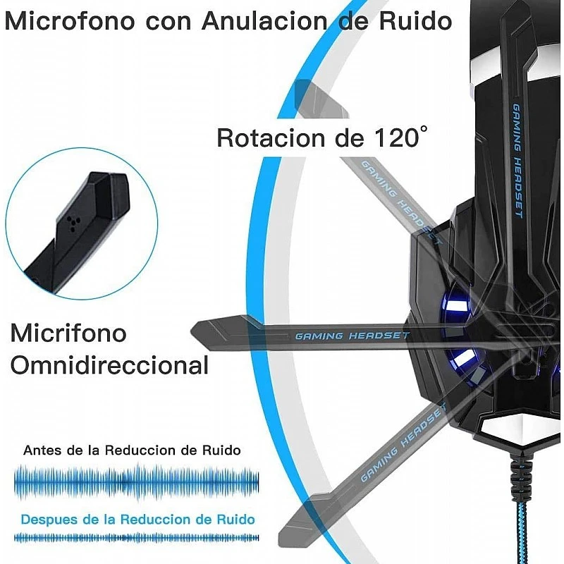Kotion Each: Over The Ear Wired Headsets With Mic & Led - G9000 Edition For Pc/Ipad/Iphone/Tablets/Mobile Phones (Black/Blue) Kotion Each: Over The Ear Wired Headsets With Mic & Led - G9000 Edition For Pc/Ipad/Iphone/Tablets/Mobile Phones (Black/Blue)