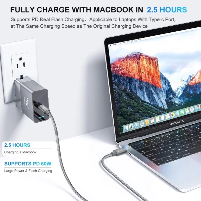 Wayona Type C to Type C 6FT/2M 65W Long Fast Charging Cable Compatible - (2M, Grey) Wayona Type C to Type C 6FT/2M 65W Long Fast Charging Cable Compatible - (2M, Grey)