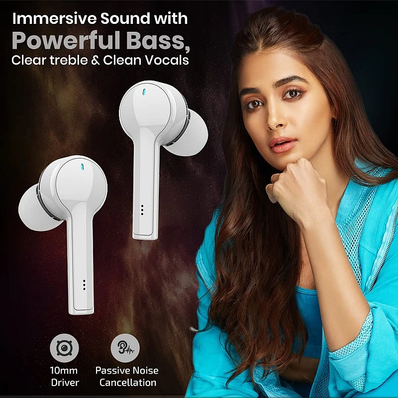 pTron Bassbuds Lite V2 Bluetooth 5.1 Wireless Headphone, 20Hrs Total Playtime with Case pTron Bassbuds Lite V2 Bluetooth 5.1 Wireless Headphone, 20Hrs Total Playtime with Case