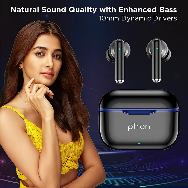 pTron Bassbuds Pixel with Gaming Mode, 50ms Low Latency, 35Hrs Total Playback Time (Black) pTron Bassbuds Pixel with Gaming Mode, 50ms Low Latency, 35Hrs Total Playback Time (Black)