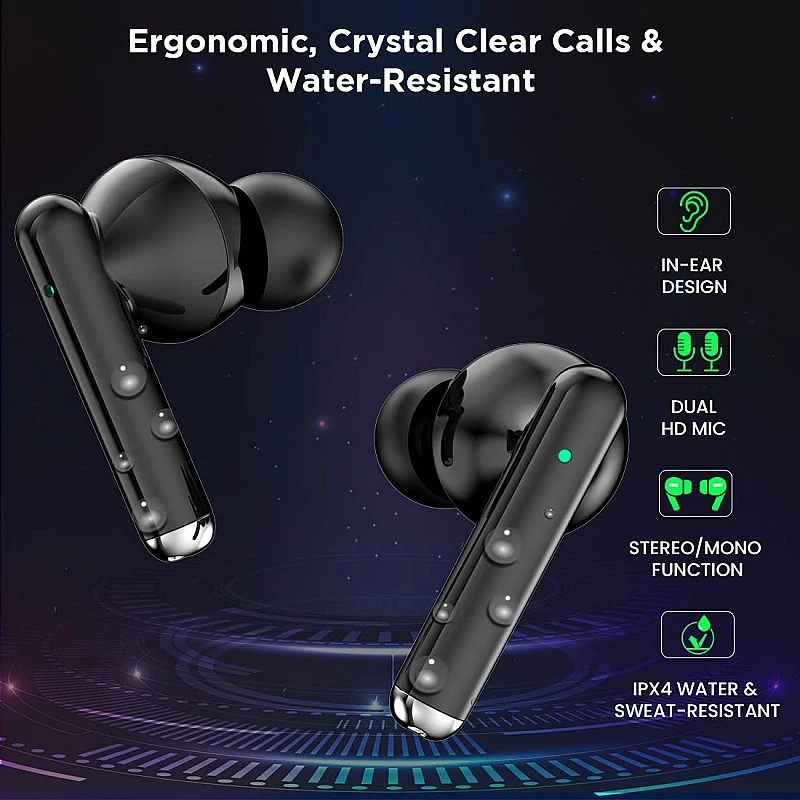 pTron Bassbuds Pixel with Gaming Mode, 50ms Low Latency, 35Hrs Total Playback Time (Black) pTron Bassbuds Pixel with Gaming Mode, 50ms Low Latency, 35Hrs Total Playback Time (Black)