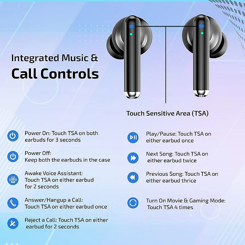 pTron Bassbuds Pixel with Gaming Mode, 50ms Low Latency, 35Hrs Total Playback Time (Black) pTron Bassbuds Pixel with Gaming Mode, 50ms Low Latency, 35Hrs Total Playback Time (Black)