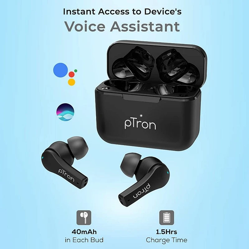 pTron Bassbuds Tango ENC Dedicated Movie Mode, 40Hrs Total Playtime, Bluetooth 5.1 Wireless Headphones (Black) pTron Bassbuds Tango ENC Dedicated Movie Mode, 40Hrs Total Playtime, Bluetooth 5.1 Wireless Headphones (Black)