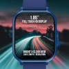 pTron Pulsefit P61+ 1.85" Full Touch Display Bluetooth Calling Smartwatch, Functional Crown, 580 NITS Brightness, HR, SpO2, Watch Faces, Inbuilt Games, 5 Days Battery Life & IP68 Waterproof (Blue)