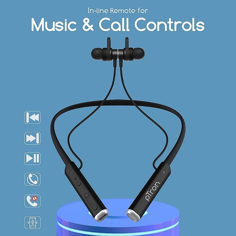 pTron Tangent Pro ENC Wireless Bluetooth 5.2 Headphones with 20Hrs Playtime (Black) pTron Tangent Pro ENC Wireless Bluetooth 5.2 Headphones with 20Hrs Playtime (Black)