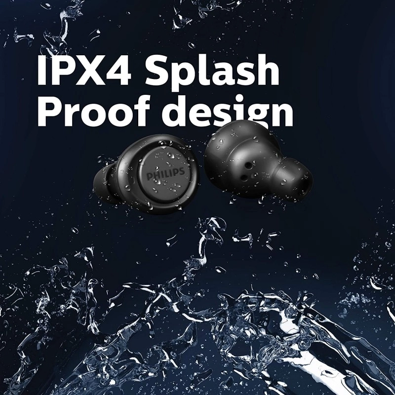 PHILIPS TAT1215BK TWS with IPX4 Splash-Proof Design Bluetooth Headset Black PHILIPS TAT1215BK TWS with IPX4 Splash-Proof Design Bluetooth Headset Black