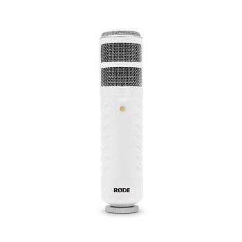 RODE Podcaster USB Wired Microphone with Broadcast Quality Audio (White & Gold)